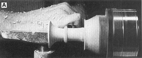 Rough shape the bell and refine the decorative ring around the bell.
