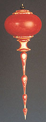 Ornament with Red globe and Segmented Icicle